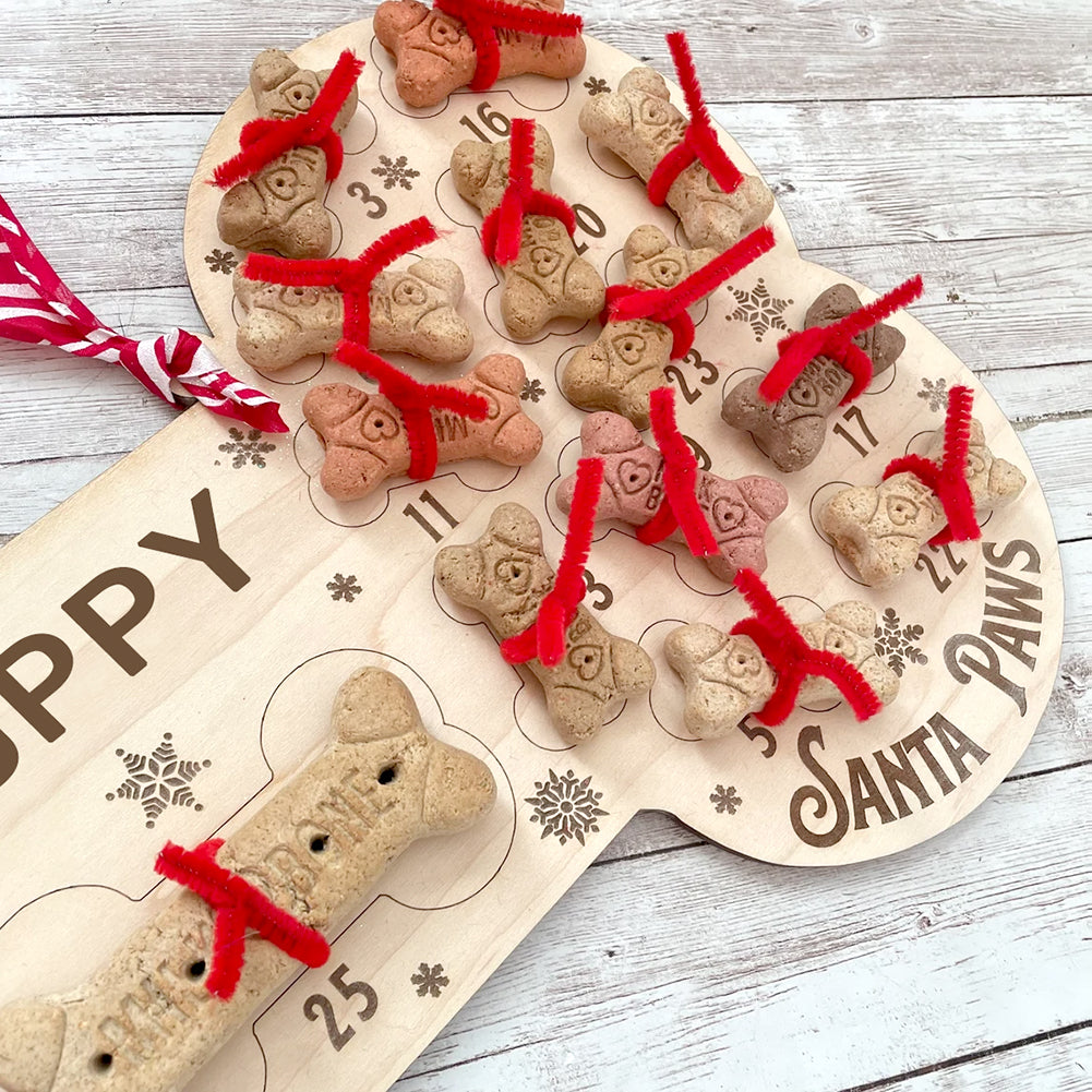 25 Days Dog Bone Christmas Countdown Advent Calendar