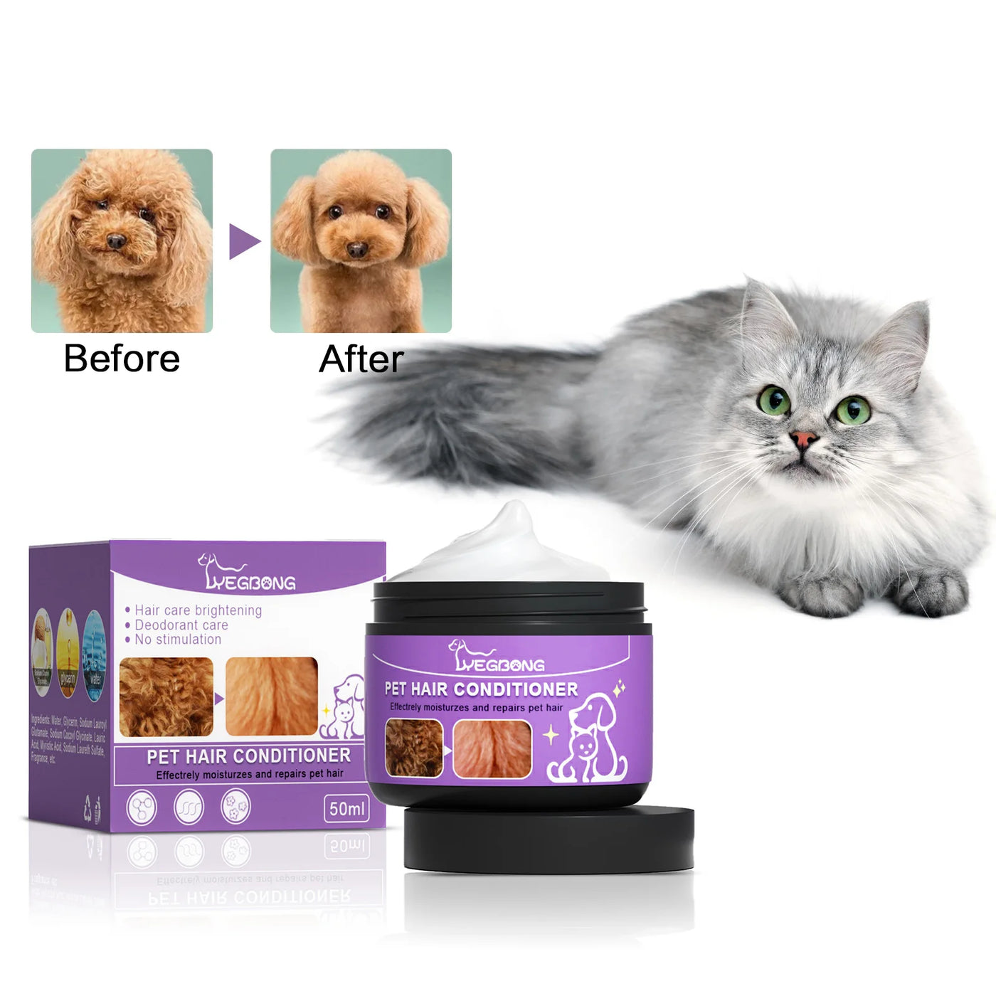 Pet Hair Conditioner Hair Softening Prevent Knots