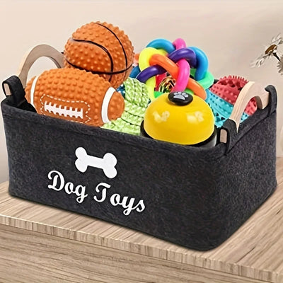 Lot de 2 paniers de rangement en feutre pour jouets de chien