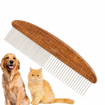 Professional Comfortable Solid Wood Pet Comb For Shedding