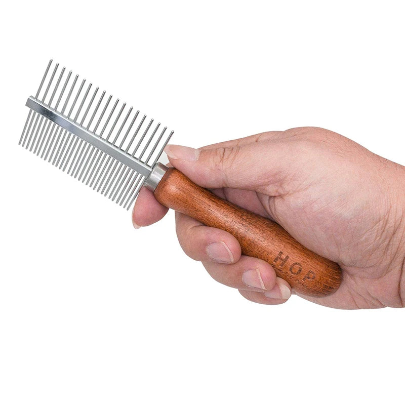 Double-Sided Stainless Steel Comb Pet Grooming Brush Shedding