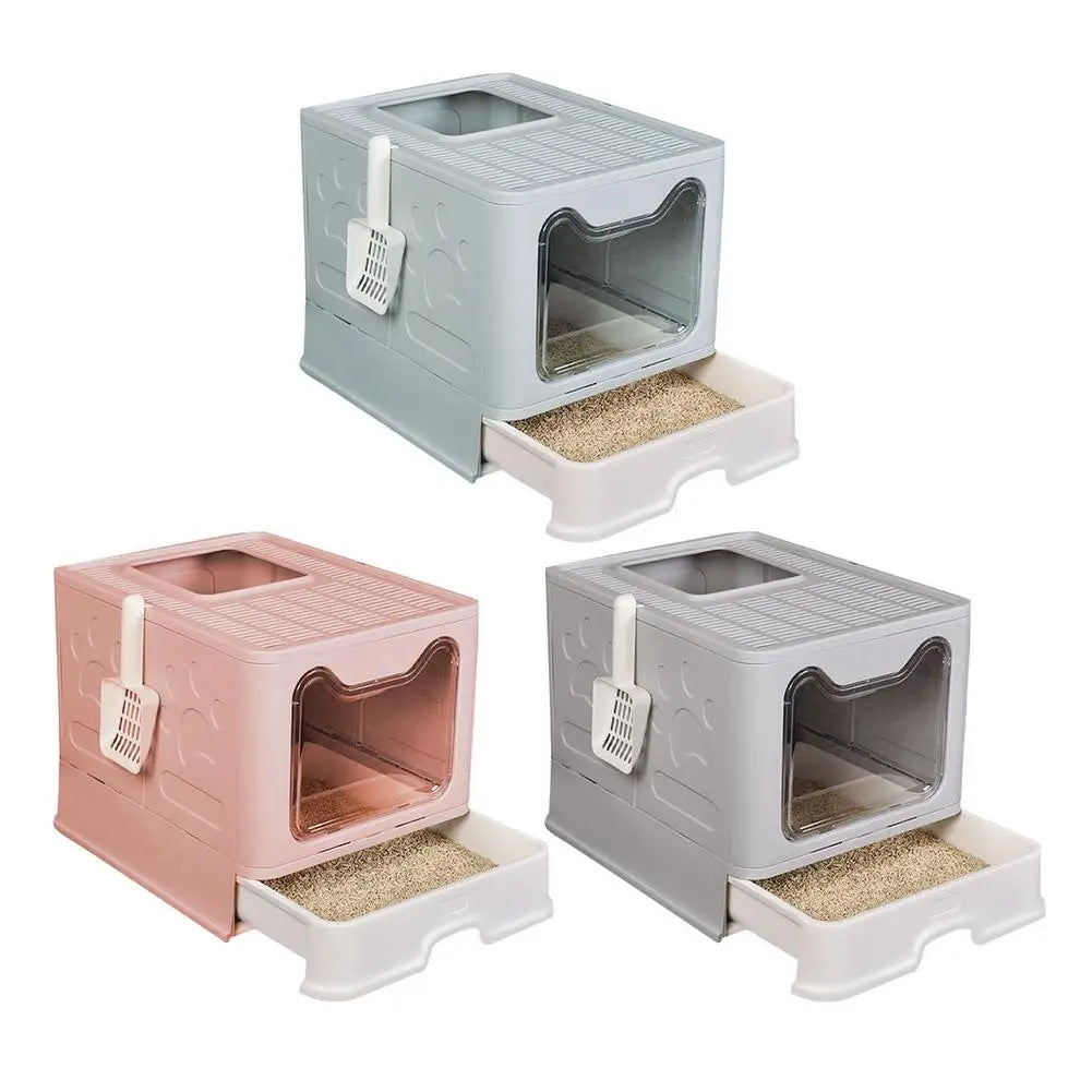 Foldable Cat Litter Box Fully Enclosed Anti-Splash