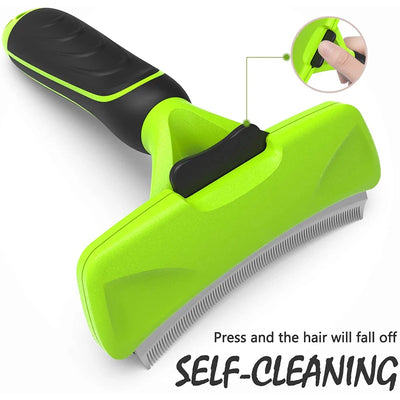 Professional Self Cleaning Pet Shedding Comb Comfortable Anti-Slip Handle