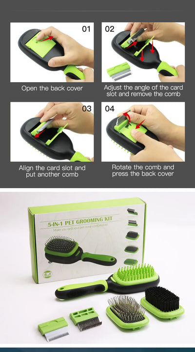 5 In 1 Grooming Combs Tools