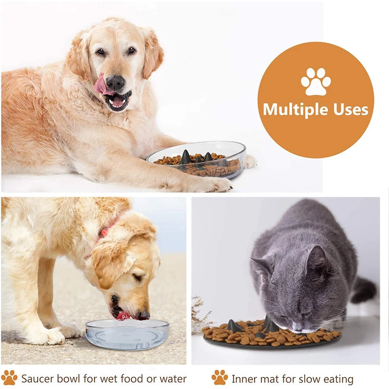 2in1 Slow Feeding Pet Bowl