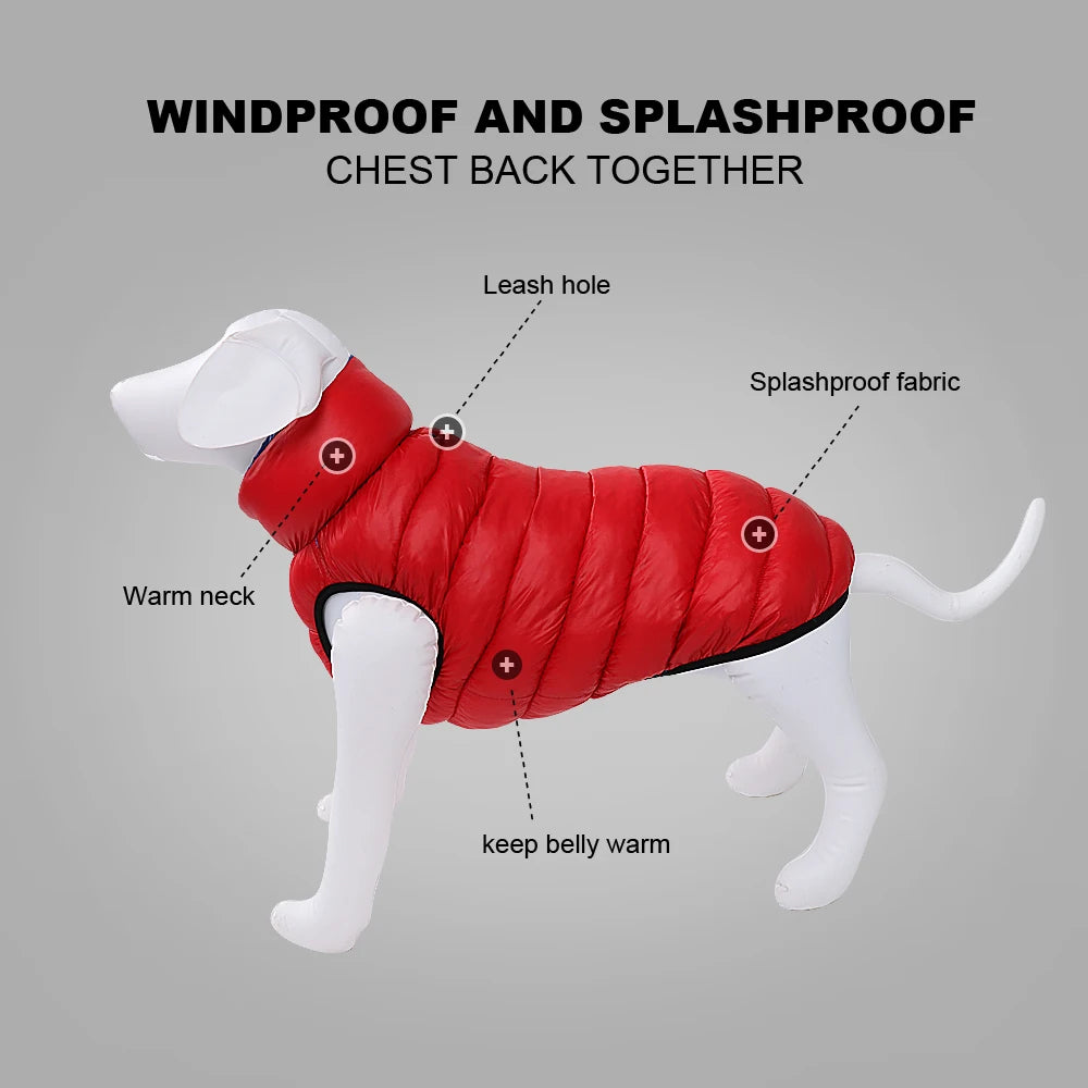 Warme, wendbare Winterjacke für Hunde