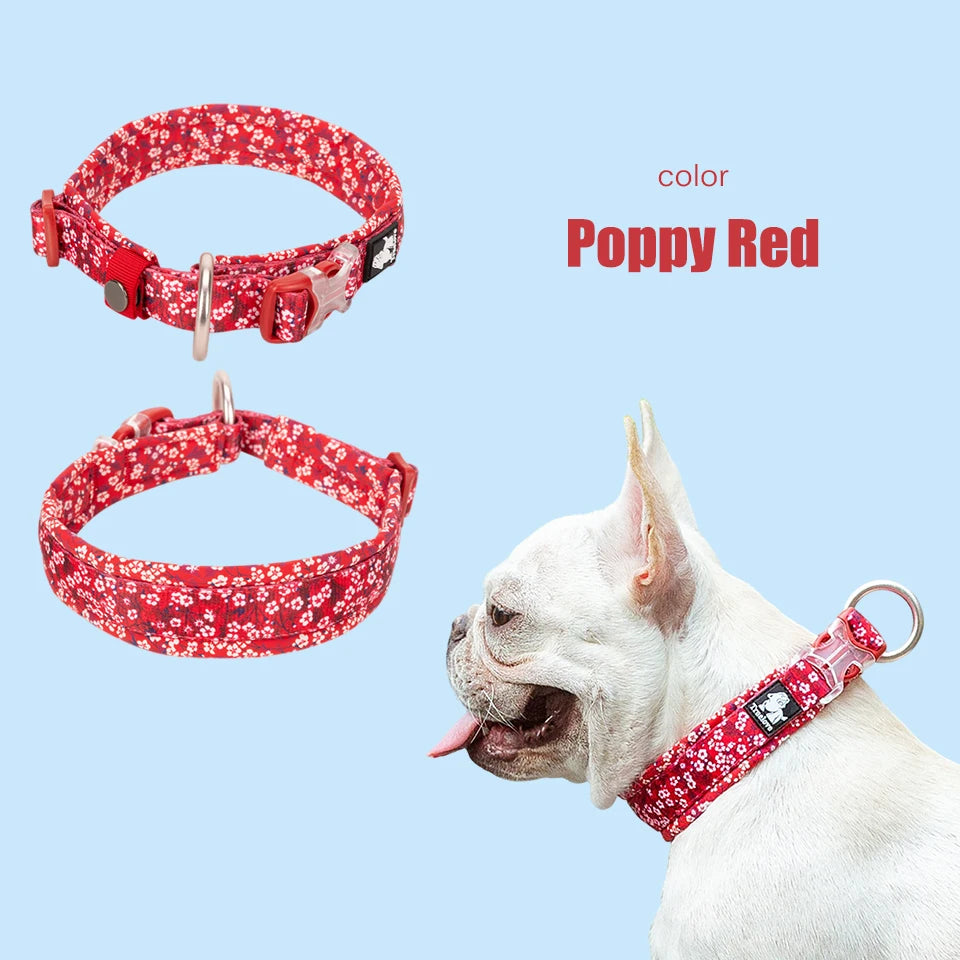 Joy Collection Dog Collar with Three Adjustable Buckle Soft Comfortable Cotton