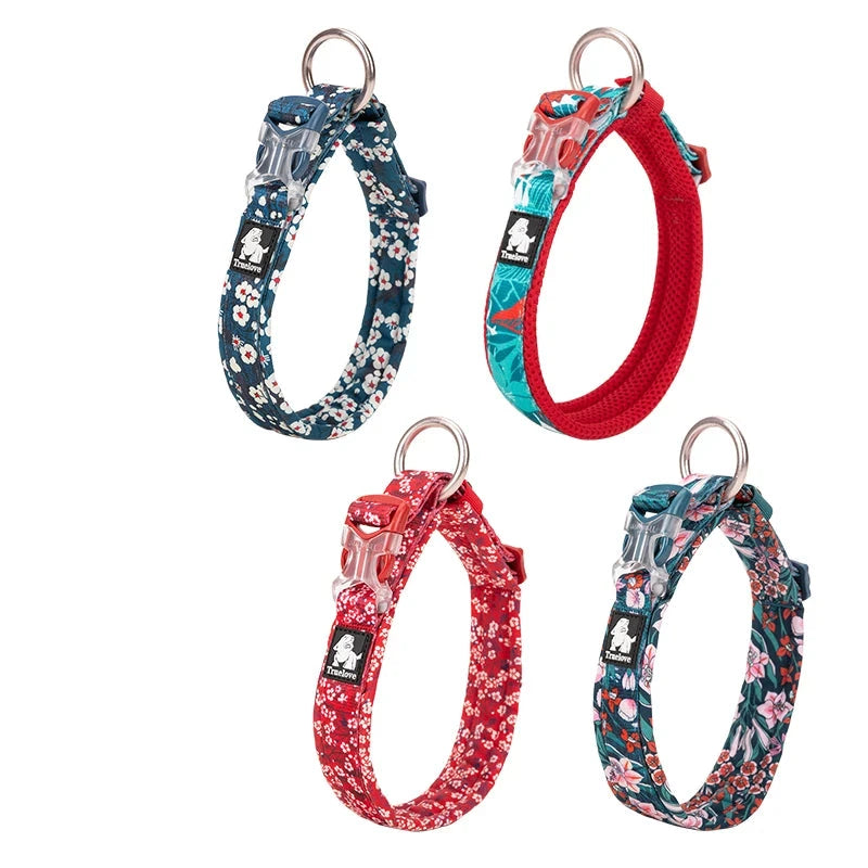 Hundehalsband aus der Joy Collection mit drei verstellbaren Schnallen, aus weicher, bequemer Baumwolle