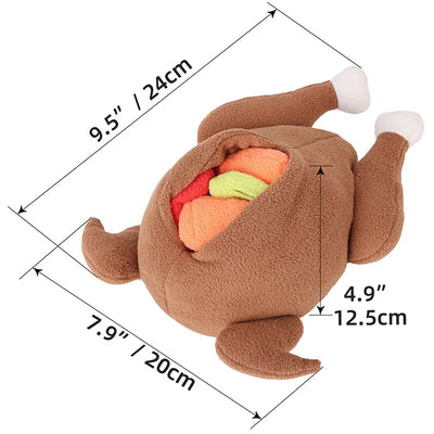 Jouet interactif en peluche pour chien en forme de poulet