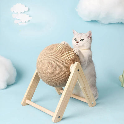 Cat Scratching Ball Toy Kitten Sisal Rope Ball Board Grinding Paws