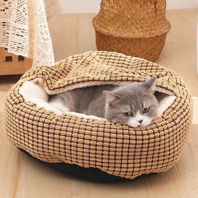 Happy Dreams Hooded Warm Pet Bed