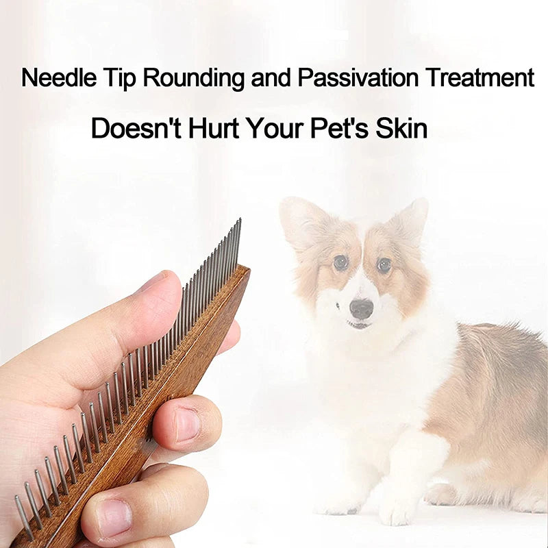 Professional Comfortable Solid Wood Pet Comb For Shedding