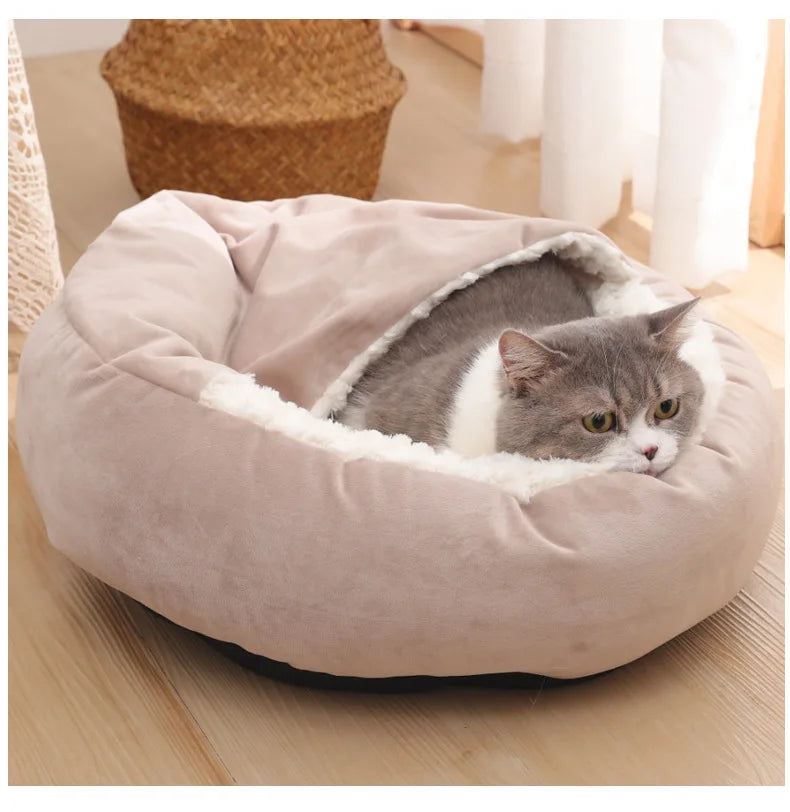 Happy Dreams Hooded Warm Pet Bed