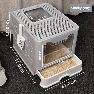 Foldable Cat Litter Box Fully Enclosed Anti-Splash