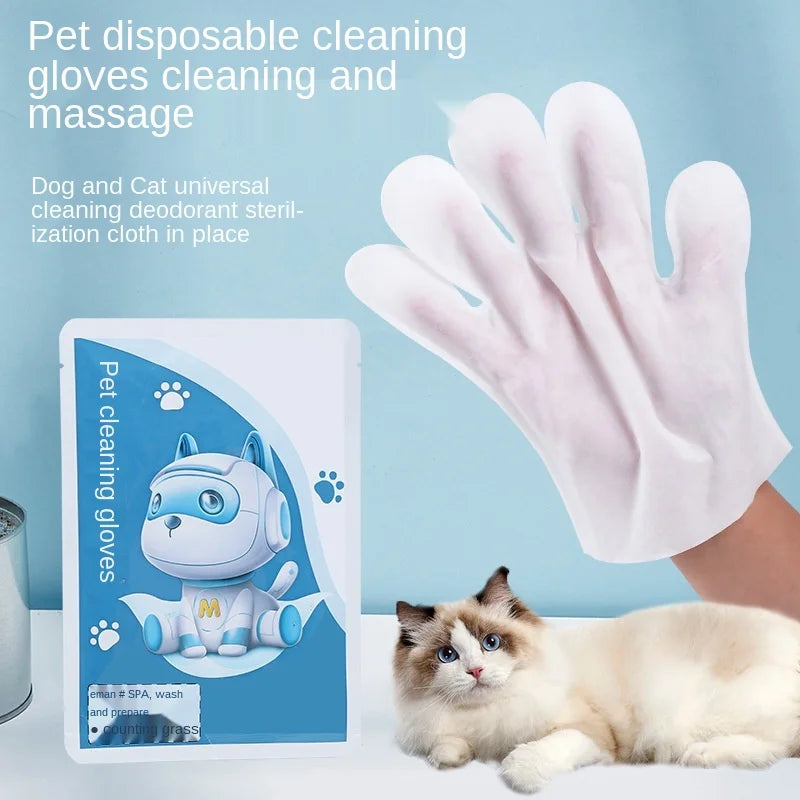 Grooming Wet Wipes Massage Gloves Pet Cleaning