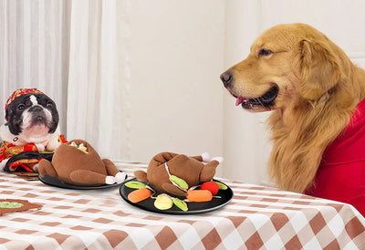 Jouet interactif en peluche pour chien en forme de poulet