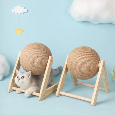 Katze Kratzen Ball Spielzeug Kätzchen Sisal Seil Ball Bord Schleifen Pfoten