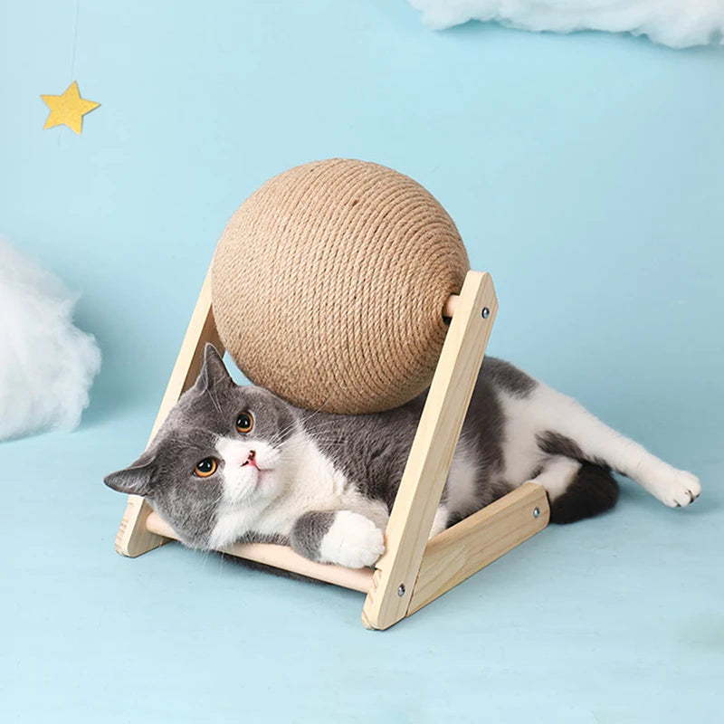 Katze Kratzen Ball Spielzeug Kätzchen Sisal Seil Ball Bord Schleifen Pfoten