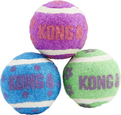 KONG Trio Tennisbälle mit Glöckchen Katzenspielzeug