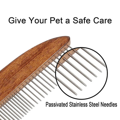 Professional Comfortable Solid Wood Pet Comb For Shedding