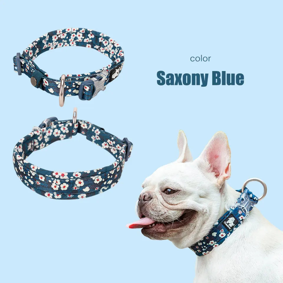 Hundehalsband aus der Joy Collection mit drei verstellbaren Schnallen, aus weicher, bequemer Baumwolle