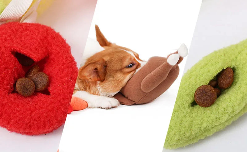 Jouet interactif en peluche pour chien en forme de poulet