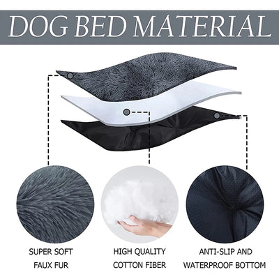 Lit pour chien apaisant et moelleux en forme de nuages, lavable, imperméable et antidérapant