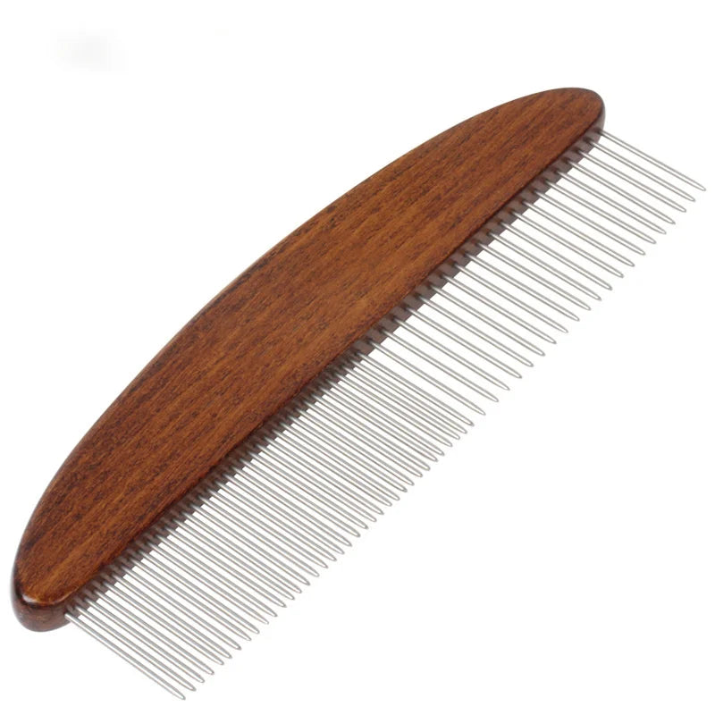 Professional Comfortable Solid Wood Pet Comb For Shedding