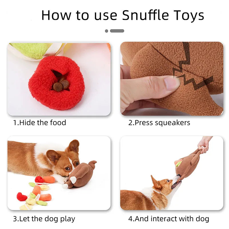 Interactive Chicken Treat Plush Pet Dog Snuffle Toy