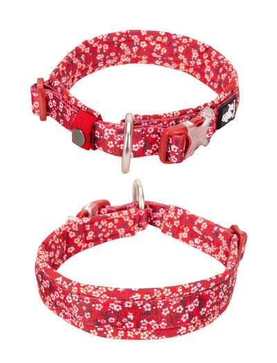 Collier pour chien à motif floral avec coussin rembourré confortable