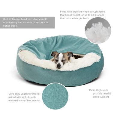 Orthopedic Dog Bed With Hooded Blanket Waterproof