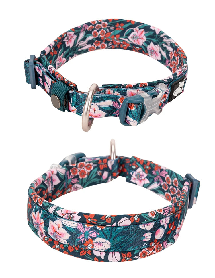 Floral Dog Collar Best Padded Comfort Cushion