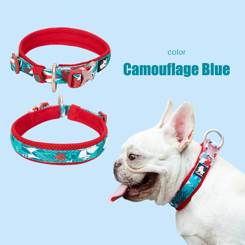 Joy Collection Dog Collar with Three Adjustable Buckle Soft Comfortable Cotton