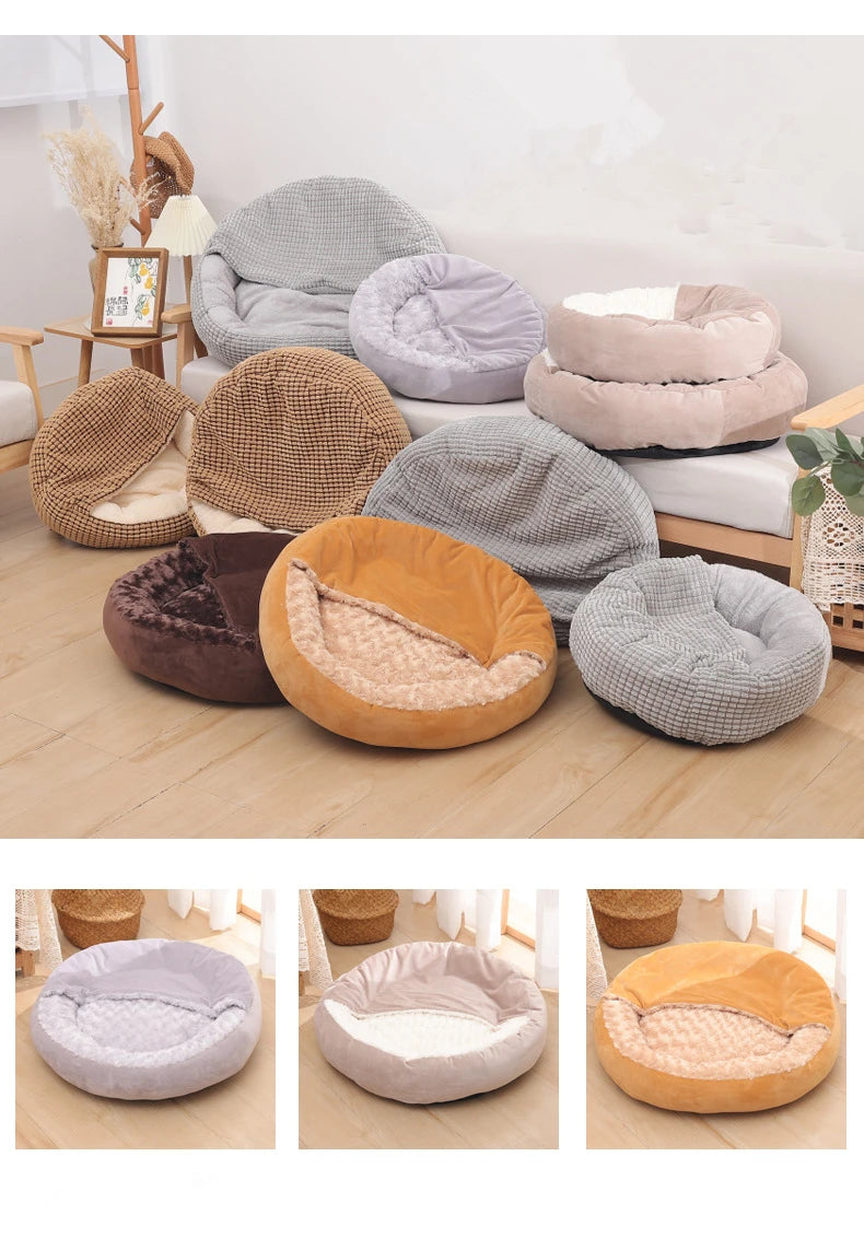 Happy Dreams Hooded Warm Pet Bed