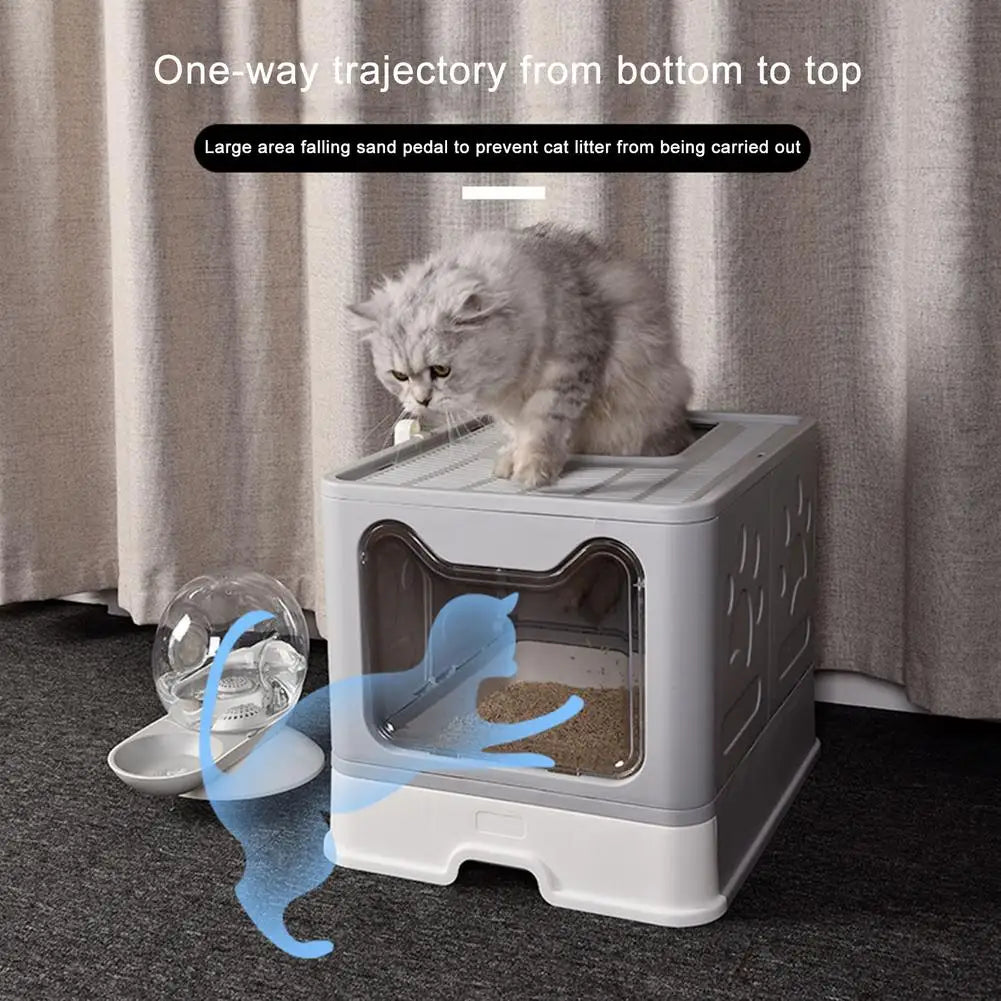 Foldable Cat Litter Box Fully Enclosed Anti-Splash