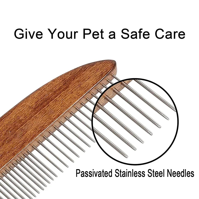 Professional Comfortable Solid Wood Pet Comb For Shedding