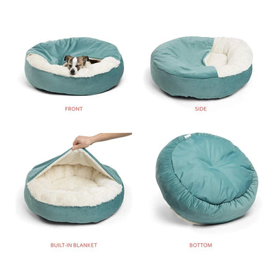 Orthopedic Dog Bed With Hooded Blanket Waterproof