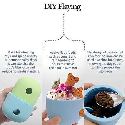 Interactive Toy for Dog  Leaking Ball Slow Feeder Bowl