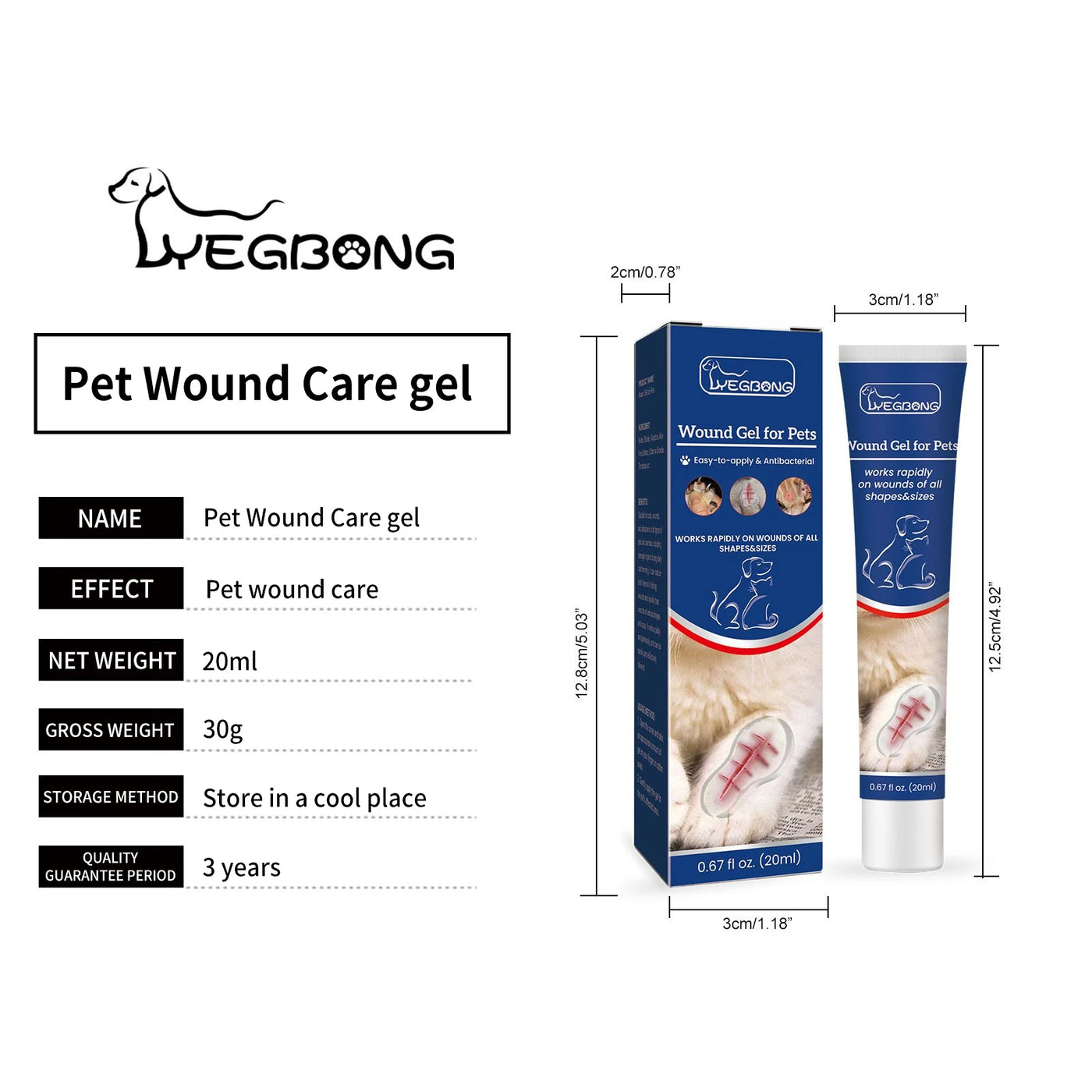 Pet Wound Healing Gel Stop Bleeding Liquid Band Aid Relieve Itching