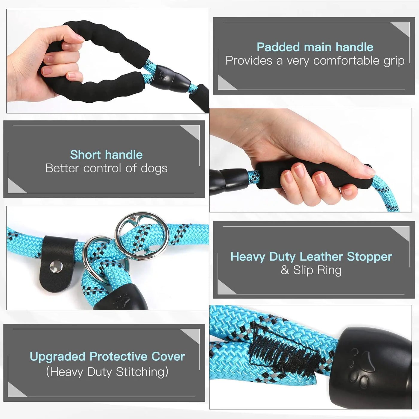 Soft Touch Adjustable Anti-slip No-pull Dog Leash & Collar