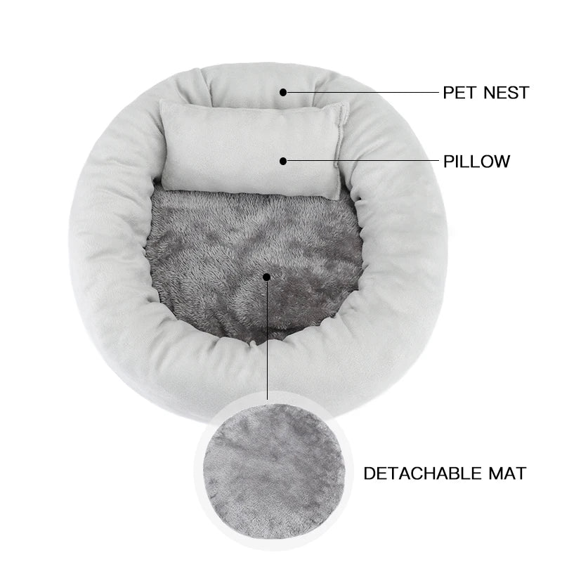 Panier en peluche lavable pour petit chien