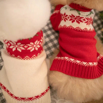 Cozy Christmas Maple Leaf  Knitwear  Dog Sweater