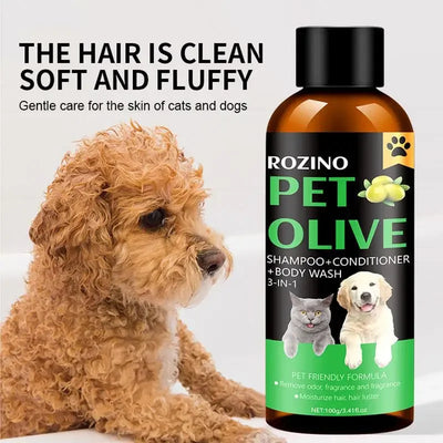 Olive Shower Gel Powerful Cleansing Pet Shampoo 3 in 1