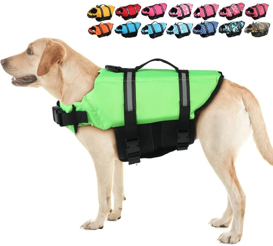 Adjustable Dog Life Jacket with Rescue Handle