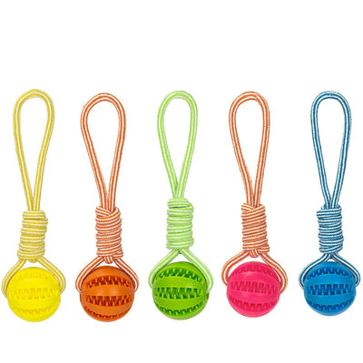 Pet Treat Balls with Rope Interactive Ball Toy