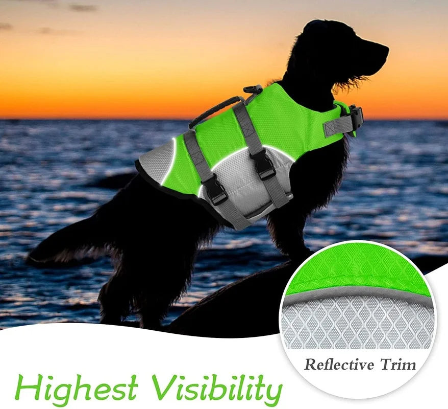 Adjustable Dog Life Jacket with Rescue Handle