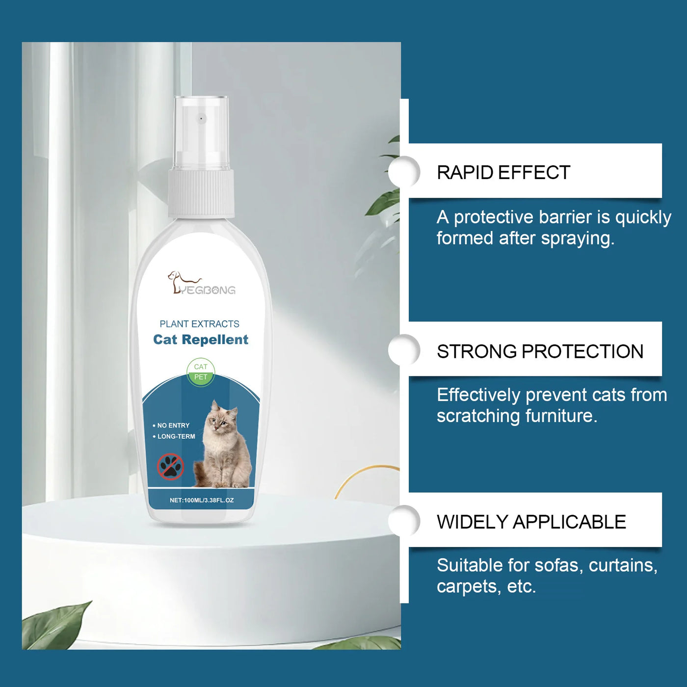 Spray répulsif pour chats - Prévient les morsures et les morsures - Spray anti-griffures