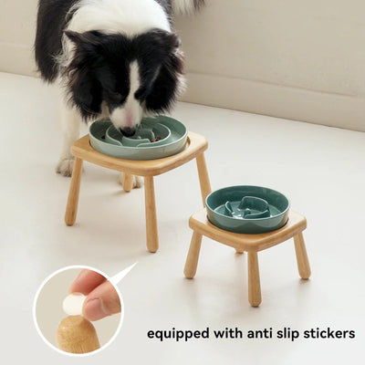 Ceramic Dogs Food Water Bowl Pet Slow Feeder