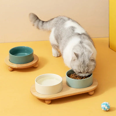 Ceramic  Food Water Bowl Elevated Pet Bowl