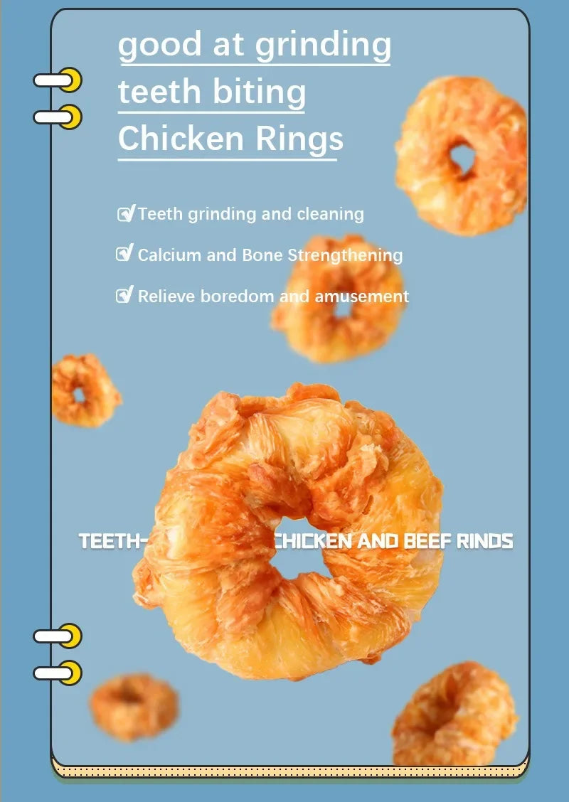 Dog Snacks 2 Pcs Chicken Cowhide Rings